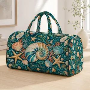 Nautilus Shells And Starfish For Coastal Getaways And Relaxed Lakeside Weekend Escapes Quilted Weekend Bag