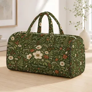 Vintage Woodland Wildflowers for Weekend Travel and Nature-Loving Getaways Quilted Weekend Bag