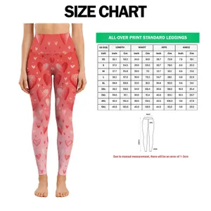 Coral Hand-Drawn Hearts for Yoga, Running, and Everyday Fitness for Women Leggings