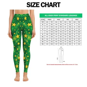 Golden Stars on Vivid Green for Yoga Pilates Commutes and Everyday Active Style Leggings