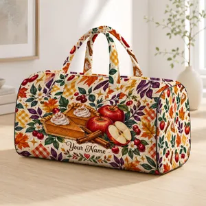 Pumpkin Pie, Apples & Cinnamon for Cozy Autumn Picnics and Charming Fall Getaways Quilted Weekend Bag