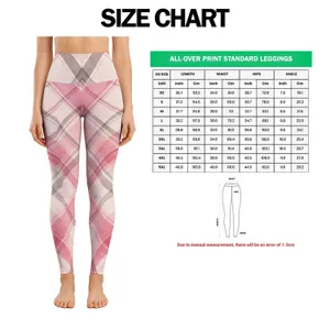 Pastel Pink Plaid for Yoga, Pilates, Commuting and Everyday Wear Leggings