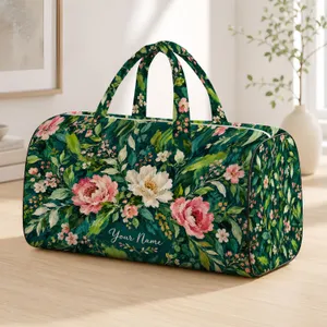 Lime Teal Greenhouse Blooms for Relaxed Weekend Getaways and Botanical Travel Escapes Quilted Weekend Bag