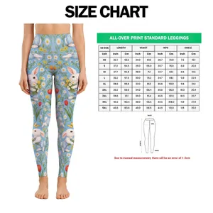 Sweet Bunny Meadow Rabbits for Spring Yoga, Pilates, and Everyday Wear Leggings