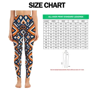 Navy And Tangerine Diamond Checks For Yoga, Pilates, Commuting And Everyday City Style Leggings
