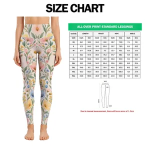 Soft Pastel Wildflower Blooms for Yoga, Pilates, and Everyday Spring Style for Women Leggings