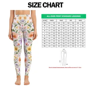 Pastel Wildflower Florals for Yoga Pilates and Everyday Spring Style Leggings