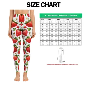 Cheerful Strawberry Fruit Motifs for Yoga, Pilates, and Everyday Casual Lifestyle Leggings