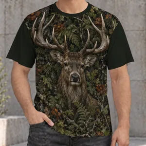 Woodland Deer and Antlers for Hunting, Fishing and Outdoor Adventure Enthusiasts All-over Print Unisex T-shirt