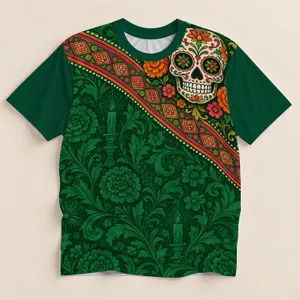 Sugar Skull And Marigolds For Day Of The Dead Festival Celebrations And Gatherings All-over Print Unisex T-shirt