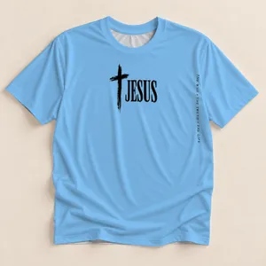 Christian Cross and Jesus Faith Message for Worship, Travel and Everyday Wear All-over Print Unisex T-shirt