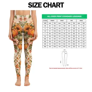 Watercolor Pumpkin Florals for Halloween Harvest Celebrations and Cozy Autumn Days Leggings