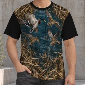 Mallard Ducks and Marsh Reeds for Waterfowl Hunting and Outdoor Adventure All-over Print Unisex T-shirt