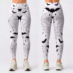 Hot Pink Bats and Spiderwebs for Halloween Parties, Costume Events and Spooky Season Leggings