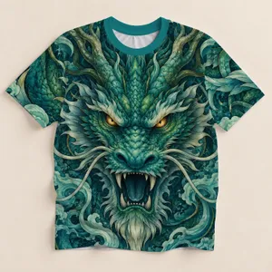 Teal Dragon Head Art for Fantasy Adventures and Everyday Wear All-over Print Unisex T-shirt