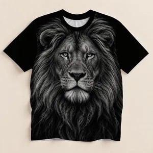 Monochrome Lion Portrait for Refined Everyday Style and Bold Casual Wear for Men All-over Print Unisex T-shirt