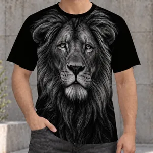 Monochrome Lion Portrait for Refined Everyday Style and Bold Casual Wear for Men All-over Print Unisex T-shirt