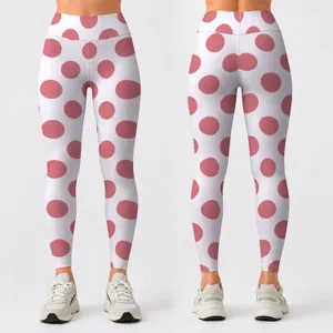 Dusty Rose Polka Dot Style for Y2K Parties, Dates, and Everyday Retro Fashion Looks Leggings
