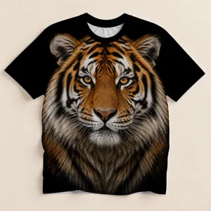Realistic Tiger Face for Wildlife Fans, Outdoor Adventures and Everyday Style All-over Print Unisex T-shirt