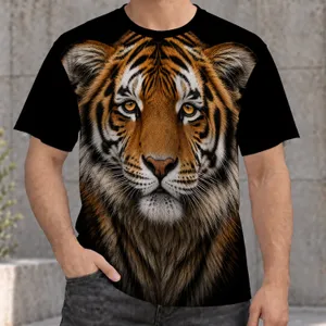 Realistic Tiger Face for Wildlife Fans, Outdoor Adventures and Everyday Style All-over Print Unisex T-shirt