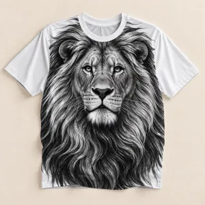 Monochrome Lion Portrait for Bold Streetwear, Weekend Outings and Everyday Casual Style All-over Print Unisex T-shirt