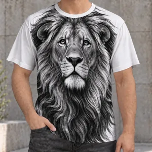Monochrome Lion Portrait for Bold Streetwear, Weekend Outings and Everyday Casual Style All-over Print Unisex T-shirt