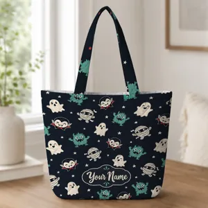Cute Monster Halloween Treats for Spooky Season Outings and Everyday Gifts for Kids Quilted Tote Bag