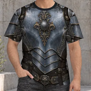 Medieval Knight Armor with Ornate Steel Details for Ren Fairs and Fantasy Event Fans All-over Print Unisex T-shirt