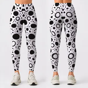 Black And White Abstract Spots For Casual Everyday Style And Weekend Outings Leggings