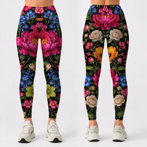 Vibrant Peonies And Garden Blooms For Casual Summer Outings And Everyday Style Leggings