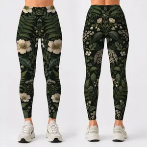 Moody Woodland Wildflowers for Nature Walks, Garden Days, and Everyday Bohemian Style Leggings