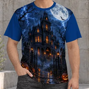 Haunted Mansion Under A Full Moon For Spooky Halloween Nights And Gothic Fall Parties All-over Print Unisex T-shirt