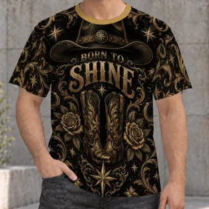 Western Cowboy Hat Boots and Roses for Rodeo Nights and Country Concerts for Her All-over Print Unisex T-shirt