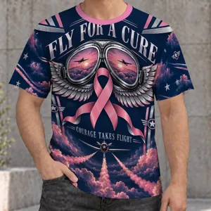 Breast Cancer Awareness Aviator Goggles and Pink Ribbon for Courageous Supporters All-over Print Unisex T-shirt