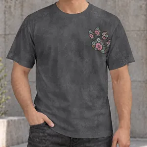 Floral Paw Motif for Everyday Casual Outings and Pet Lover Gifts for Youth and Adults All-over Print Unisex T-shirt