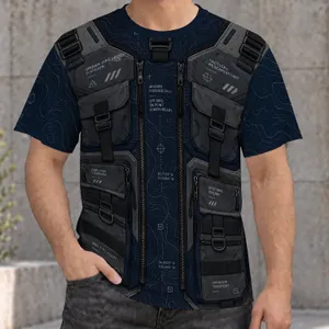 Urban Tactical Vest Surface With Topographic Details For Workwear Adventures All-over Print Unisex T-shirt