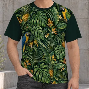 Tropical Parrots And Lush Jungle Foliage For Summer Getaways And Island Escapes All-over Print Unisex T-shirt