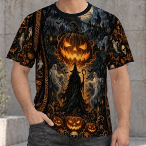 Glowing Jack-O’-Lanterns and Ghosts for Halloween Night Celebrations All-over Print Unisex T-shirt