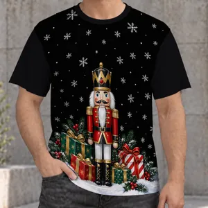 Nutcracker Snowflake Christmas Scene for Holiday Gatherings and Winter Celebrations All-over Print Unisex T-shirt