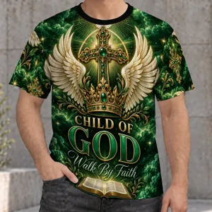 Angel Wings, Crown and Bible Verse for Faithful Everyday Wear and Worship All-over Print Unisex T-shirt