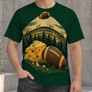 Cheese Football Stadium Scene for Game Day Tailgates and Autumn Weekends Adults All-over Print Unisex T-shirt