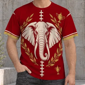 Ivory Elephant Rugby Crest for Game Day Style and Classic Vintage Sportswear for Men All-over Print Unisex T-shirt