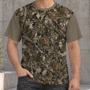 Woodland Branches, Leaves and Netting for Outdoor Hunting and Forest Exploration Trips All-over Print Unisex T-shirt