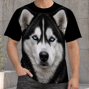 Blue-Eyed Husky Portrait for Outdoor Adventures and Everyday Casual Style All-over Print Unisex T-shirt