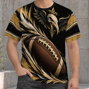 Gold And Black Football Crest For Game Day Tailgating And Weekend Fan Gatherings All-over Print Unisex T-shirt