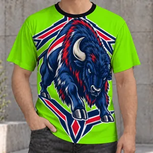 Blue Buffalo Mascot with Red White Blue Accents for Game Day Tailgates and Football Fans All-over Print Unisex T-shirt