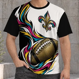 Football Fleur-De-Lis and Brass Ball for Game Day Tailgating and Fan Gatherings All-over Print Unisex T-shirt