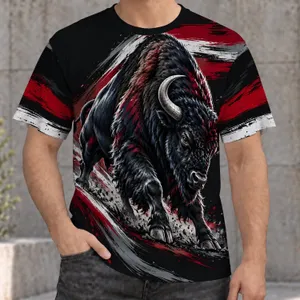 Charging Buffalo Mascot Artwork For Game Day And Stadium Fans Who Love Football All-over Print Unisex T-shirt