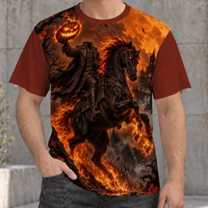 Headless Rider And Flaming Horse For Halloween Parties And Autumn Nights All-over Print Unisex T-shirt