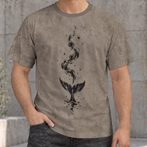 Whale Tail Smoke Motif for Casual Streetwear and Coastal Weekend Adventures All-over Print Unisex T-shirt